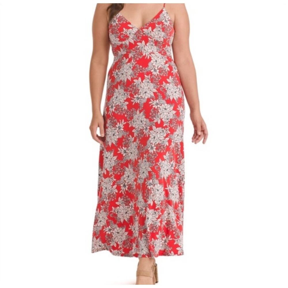 Vince Camuto Floral V Neck Sleeveless Maxi Dress US Women's L